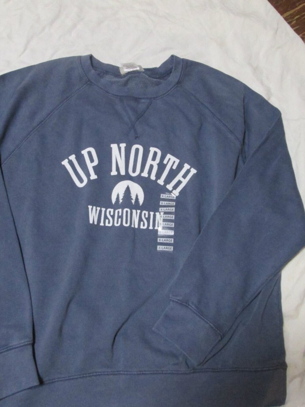 Vtg Artesian Art Up North wisconsin graphic crewneck sweatshirt XL navy